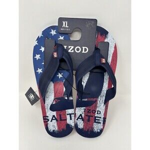 NWT MENS IZOD FLIP FLOPS MULTICOLOR XL SIZE 11-12 BRAND NEW WITH TAGS,, LOOK